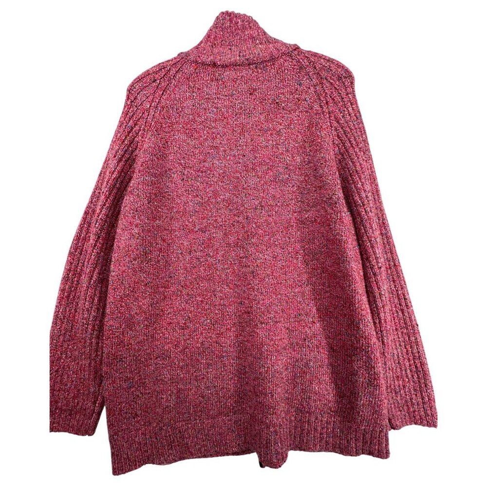 Drapers & Damons Women Cardigan Sz M Pink Speckled Sweater High-Neck SoftAF Cozy - Picture 2 of 13